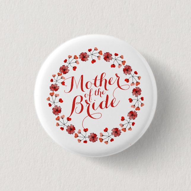 Badge Rond 2,50 Cm Mère du bouton élégant de Pin du mariage | de (Devant)