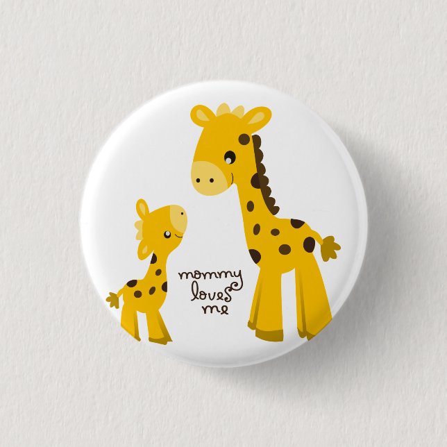 Badge Rond 2,50 Cm Mère et bébé Giraffe (Devant)