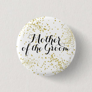 Badge Rond 2,50 Cm Mère mignonne de parties scintillantes d'or du