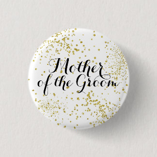 Badge Rond 2,50 Cm Mère mignonne de parties scintillantes d'or du