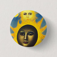 Mère Nature Soleil Lune face Art imaginaire origin