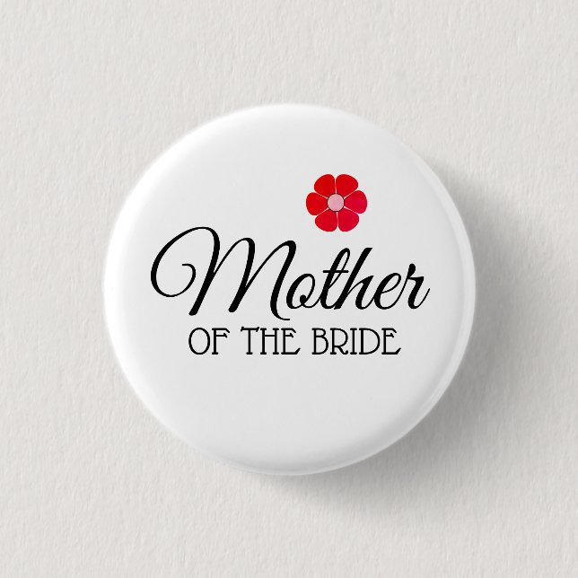 Badge Rond 2,50 Cm Mère rouge de fleur des insignes de bouton de (Devant)
