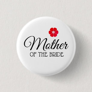 Badge Rond 2,50 Cm Mère rouge de fleur des insignes de bouton de
