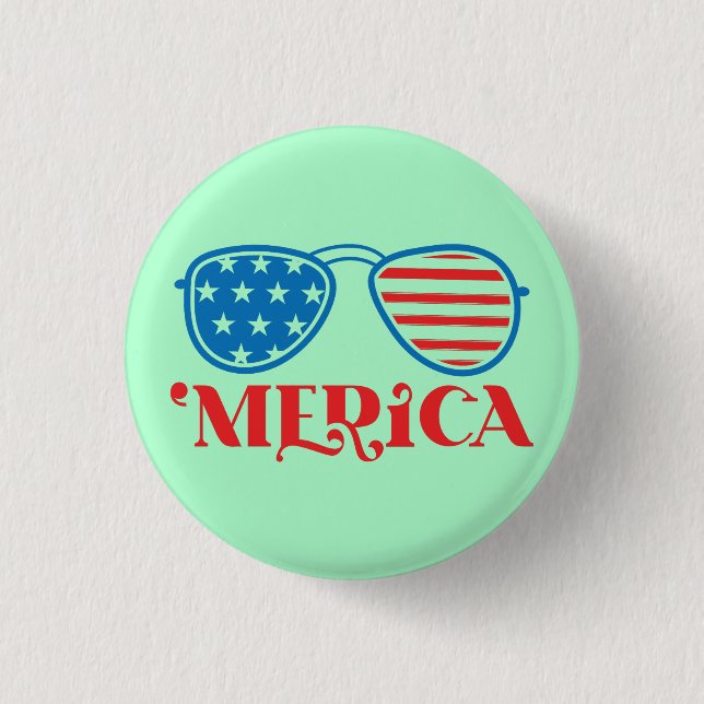 Badge Rond 2,50 Cm 'Merica - 4 juillet (Devant)