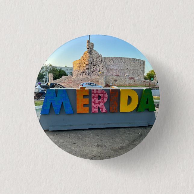 Badge Rond 2,50 Cm Merida, Mexique - Bouton rond (Devant)