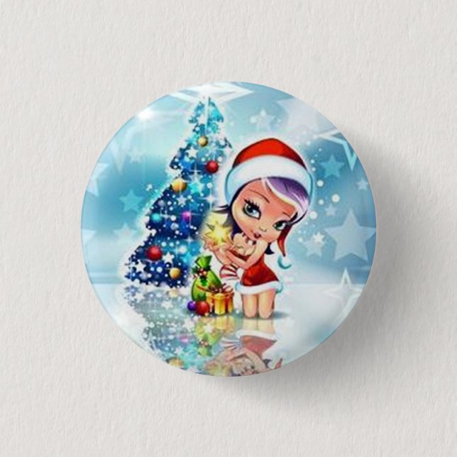 Badge Rond 2,50 Cm Merry Christmas - (Devant)