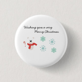 Badge Rond 2,50 Cm Merry Christmas Bear