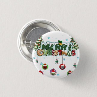 Badge Rond 2,50 Cm Merry Christmas Button