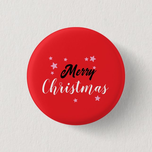 Badge Rond 2,50 Cm Merry Christmas Classical Unique Minimalist Plain (Devant)