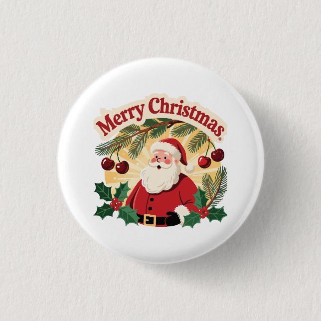 Badge Rond 2,50 Cm Merry Christmas Design (Devant)