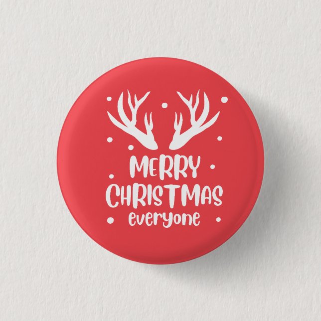 Badge Rond 2,50 Cm Merry Christmas Everyone (Devant)