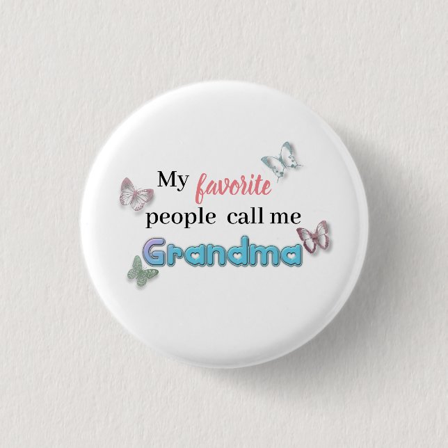Badge Rond 2,50 Cm Mes Gens Préférés M'Appelent Papillon Coeur Grand- (Devant)