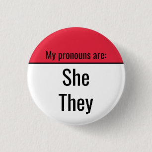Badge Rond 2,50 Cm Mes pronoms sont Elle Ils