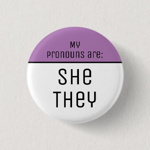 Badge Rond 2,50 Cm Mes pronoms sont Elle Ils