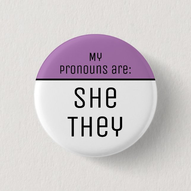 Badge Rond 2,50 Cm Mes pronoms sont Elle Ils (Devant)
