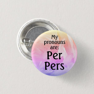 Badge Rond 2,50 Cm Mes pronoms sont : Per Pers 