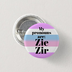 Badge Rond 2,50 Cm Mes pronoms sont : Zie Zir - drapeau bigender