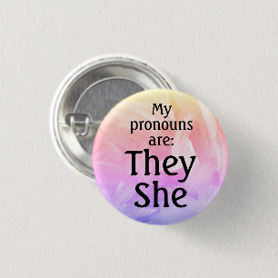 Badge Rond 2,50 Cm Mes pronouns sont : Ils Elle