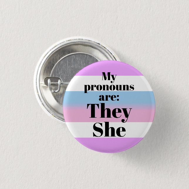 Badge Rond 2,50 Cm Mes pronouns sont : Le drapeau d'Ailleurs (Devant & derrière)