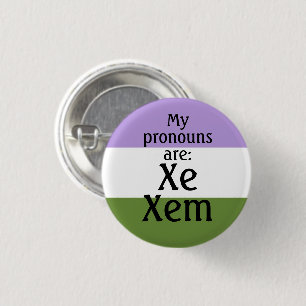Badge Rond 2,50 Cm Mes pronouns sont : Xe Xem - Indicateur de genre