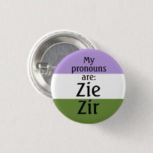 Badge Rond 2,50 Cm Mes pronouns sont : Zie Zir - drapeau de la sexual