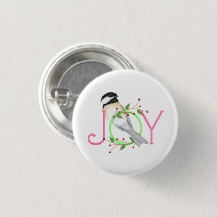 Badge Rond 2,50 Cm Mésange mignonne "Joie"