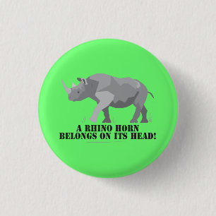 Badge Rond 2,50 Cm Message de conservation du braconnage rhino