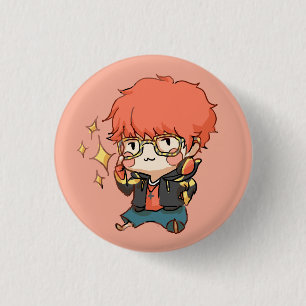 Badge Rond 2,50 Cm Messager mystique : Bouton scintillant des yeux