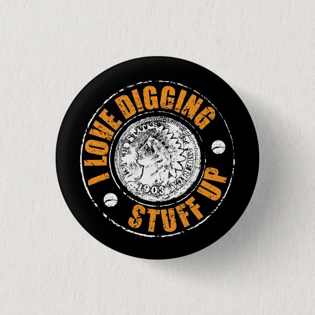 Badge Rond 2,50 Cm Métal détectant l'insigne de goupille, cadeau (Devant)