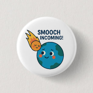 Badge Rond 2,50 Cm Météo mignonne et dessin animé - Bouton "Smooch"