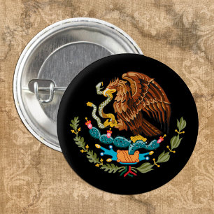Badge Rond 2,50 Cm Mexico & Mexican Eagle coat of arms / flag fashion