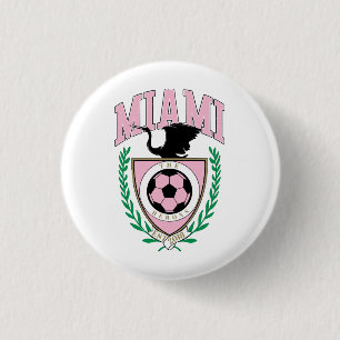 Badge Rond 2,50 Cm Miami Soccer de style universitaire 