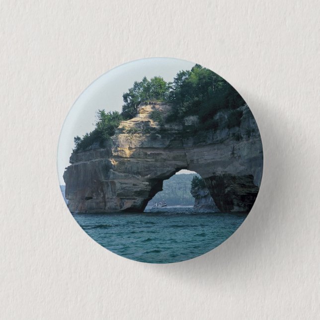 Badge Rond 2,50 Cm Michigan Petit Portal Geology Photo (Devant)