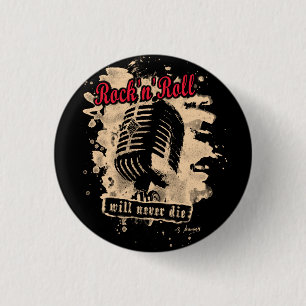 Badge Rond 2,50 Cm Microphone rock