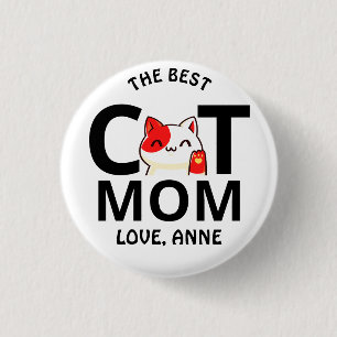 Badge Rond 2,50 Cm mignonne simple Valentine's day chat maman personn