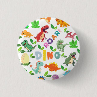 Badge Rond 2,50 Cm Mignonnes sortes de Dinosaures sans joint