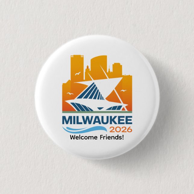 Badge Rond 2,50 Cm Milwaukee Wisconsin 2026 International Convention  (Devant)