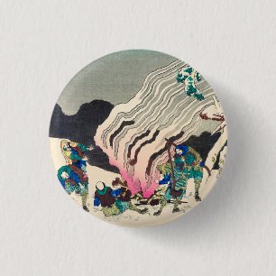 Badge Rond 2,50 Cm Minamoto no Muneyuki Ason par Katsushika Hokusai