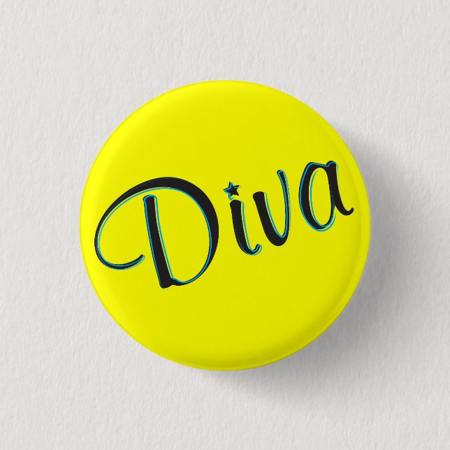 Badge Rond 2,50 Cm Mini bouton de diva (Devant)