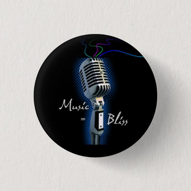 Badge Rond 2,50 Cm Mini bouton de musique = de bonheur (Devant)