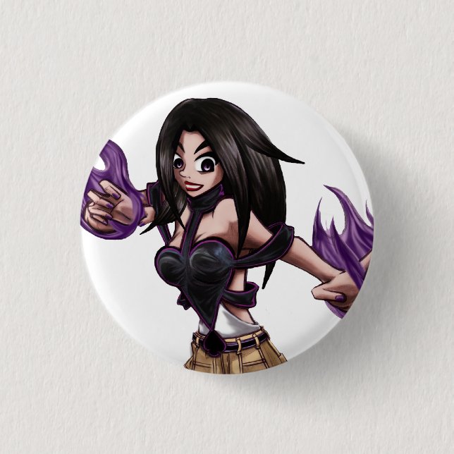 Badge Rond 2,50 Cm Mini bouton de PELLE (blanc) (Devant)