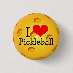 Badge Rond 2,50 Cm Mini bouton de Pickleball : J'aime Pickleball