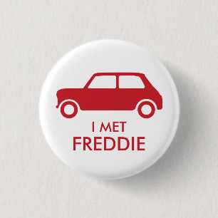 Badge Rond 2,50 Cm Mini Cooper Trading Pin - Rouge sur blanc