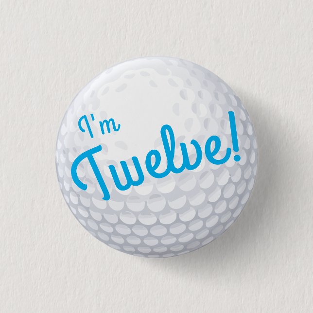 Badge Rond 2,50 Cm Mini Golf Balls Anniversaire Fête Enfants Bleu (Devant)