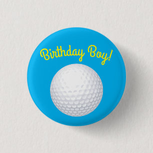 Badge Rond 2,50 Cm Mini Golf Balls Anniversaire Fête Enfants Bleu