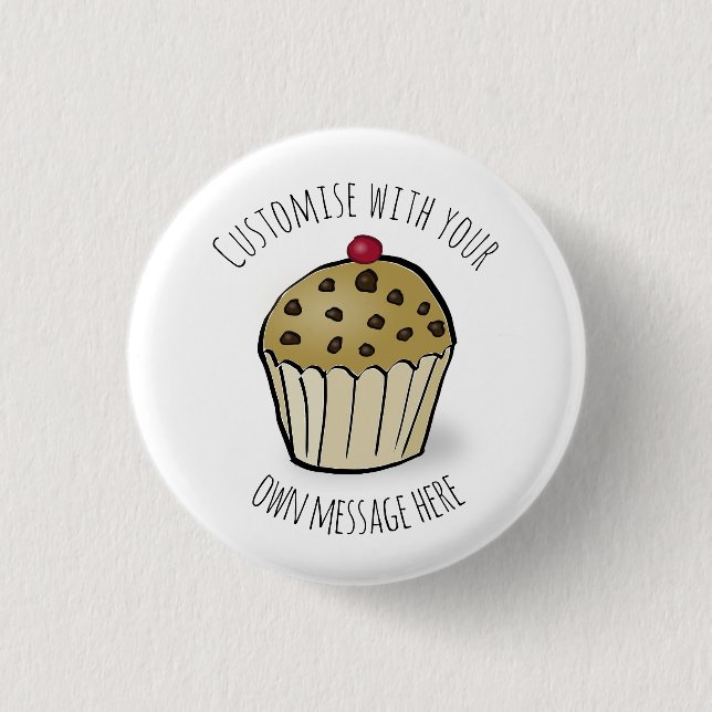 Badge Rond 2,50 Cm Mini Muffin Cute Personnalisé (Devant)