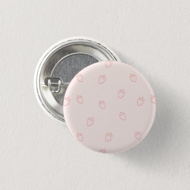 Badge Rond 2,50 Cm Minimalisme de la Fraise (Devant & derrière)