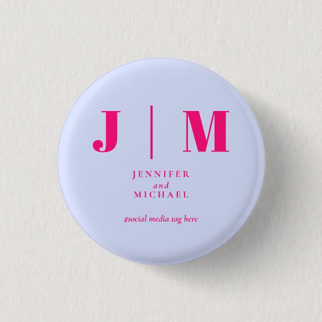 Badge Rond 2,50 Cm Minimalist Lilac Pink Simple Trend Wedding (Devant)