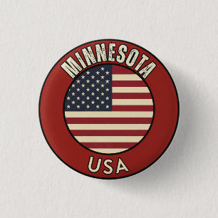 Badge Rond 2,50 Cm Minnesota États-Unis d'Amérique