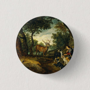 Badge Rond 2,50 Cm Miracle de saint Hubert par Pierre Paul Rubens 